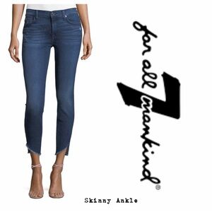 NWOT 7 For All Mankind Gwenevere frayed hem Ankle Skinny Jeans 27